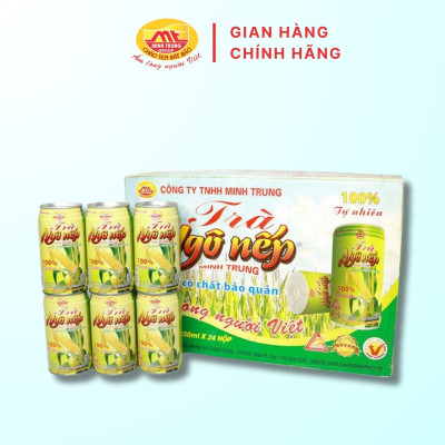 Trà ngô nếp Minh Trung 350ml - Trà Ngô 24 (thùng 24 lon)