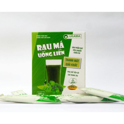 Bột Rau Má Đậu Xanh Quảng Thanh Hộp 180g ( 15g*12gói) - Mát gan, detox, giảm mụn, giảm cân, giải nhiệt cơ thể