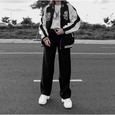 Áo Khoác Gió BOMBER thêu hình rồng DRAGON Unisex nam nữ form thụng trẻ trung và năng động